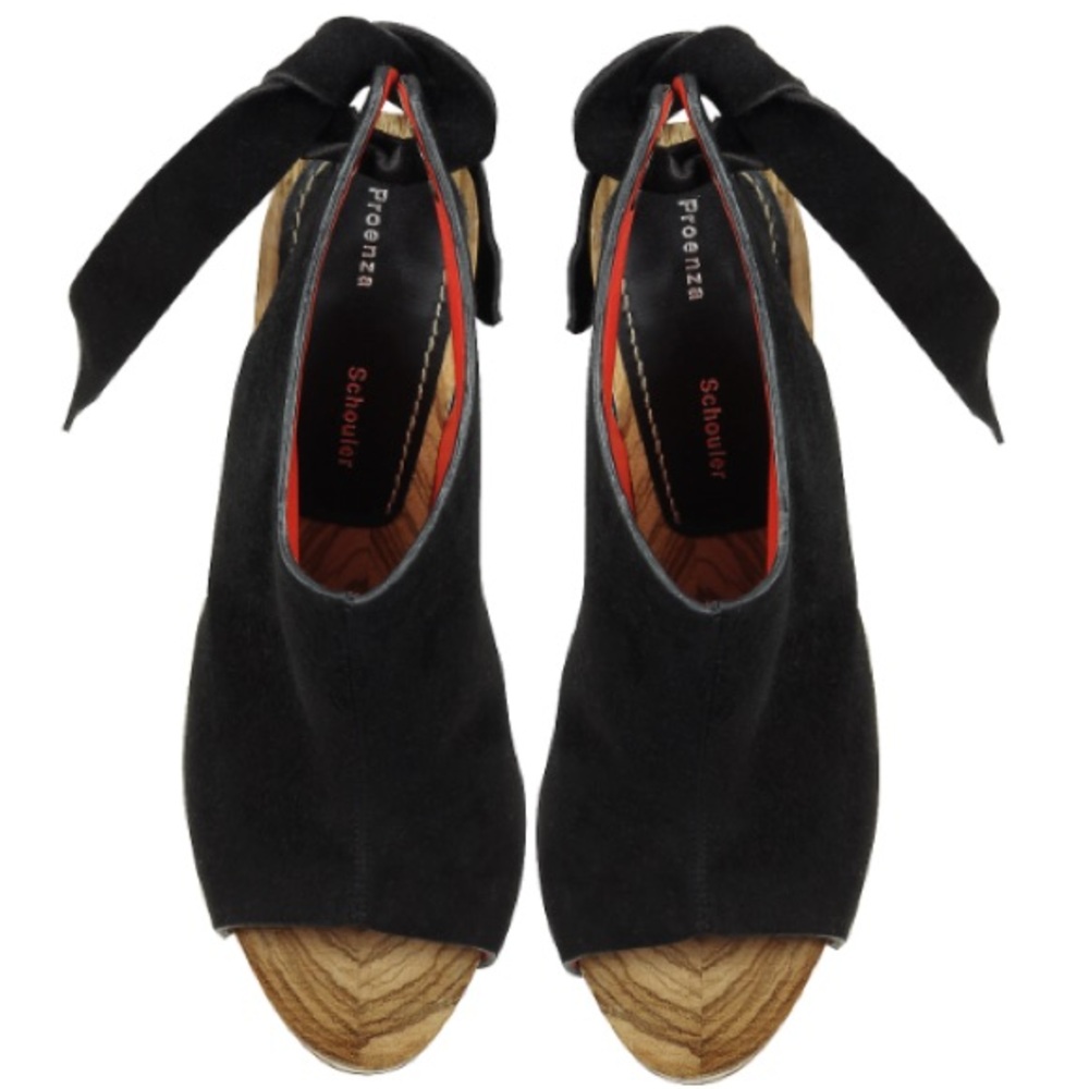 Proenza Schouler Black Suede Platform Heels Size 39 - Picture 4 of 8